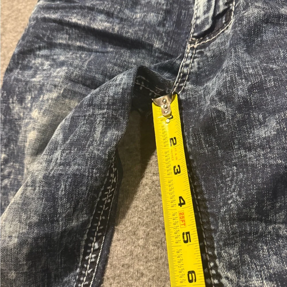 American Fighter Buckle Jeans Men 32 Long (32x34) blue Legend Slim Straight Acid